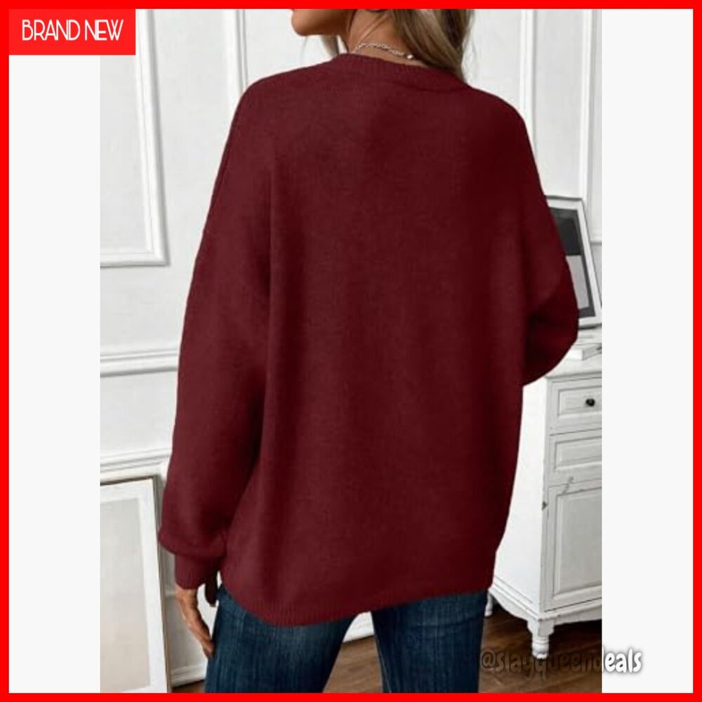 Oversized Ribbed Pullover Sweater Lightweight Cas… - image 6